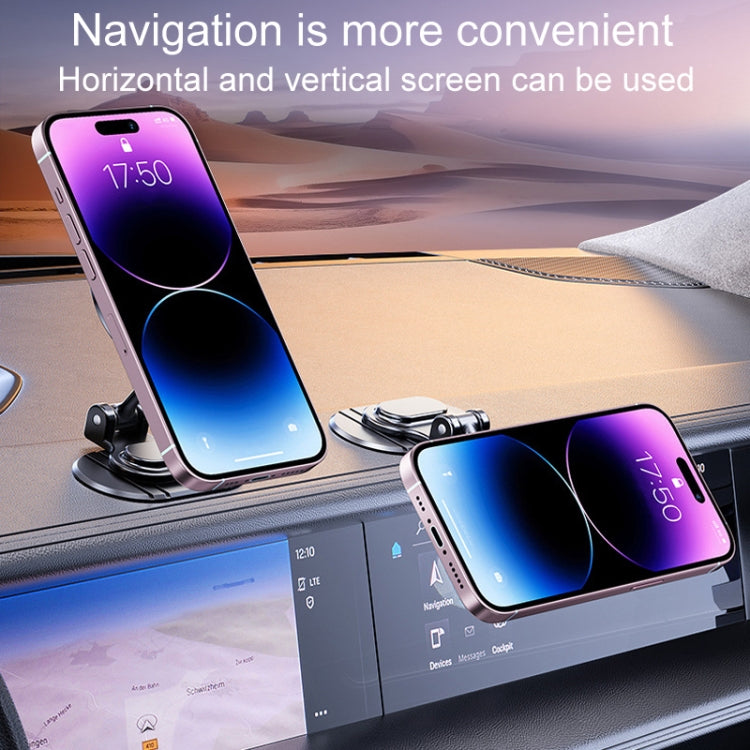 Rotatable magnetic phone holder supporting horizontal or vertical phone positioning