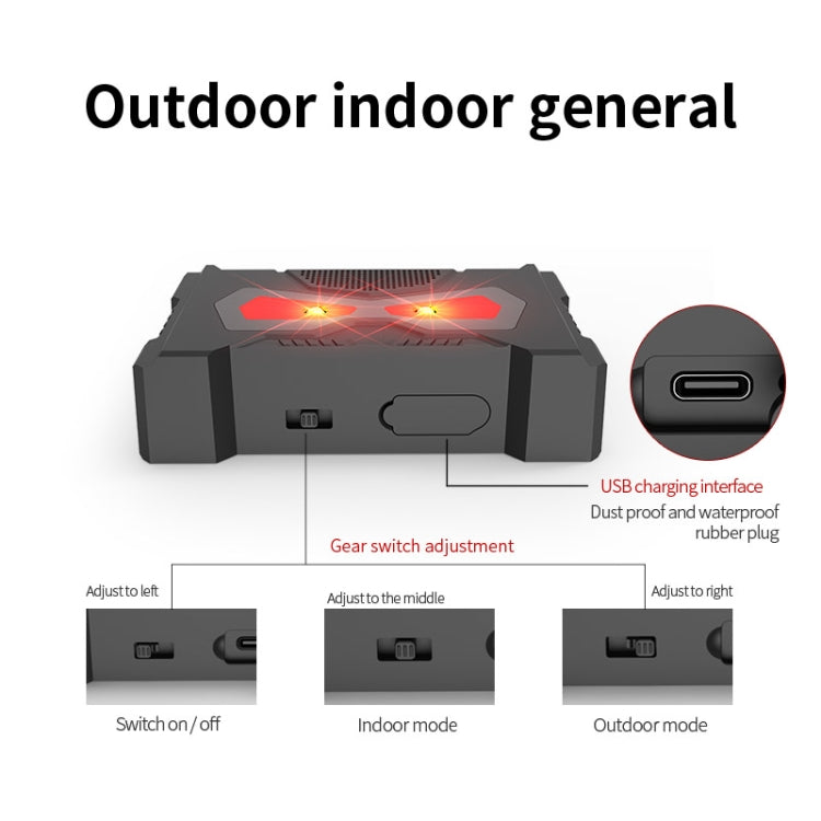 Ultrasonic solar repeller with USB charging port and adjustable mode switch