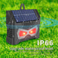 Solar ultrasonic repeller with red LED flashes and water-resistant body