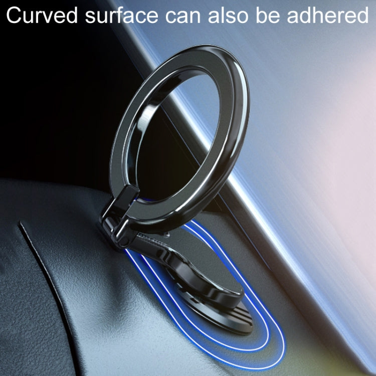 Black adhesive phone holder mount with curved contact pad