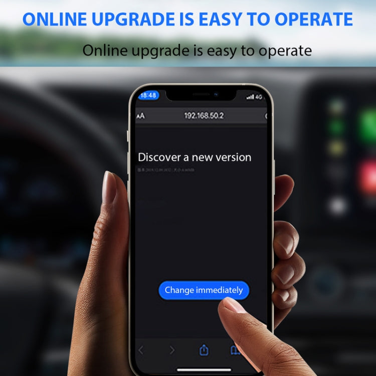 CarPlay wireless Bluetooth adapter setup on smartphone screen