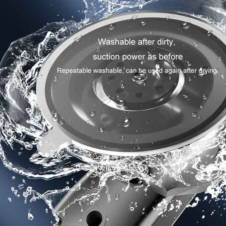 Reusable suction base for car phone holder, round gray pad with water droplets