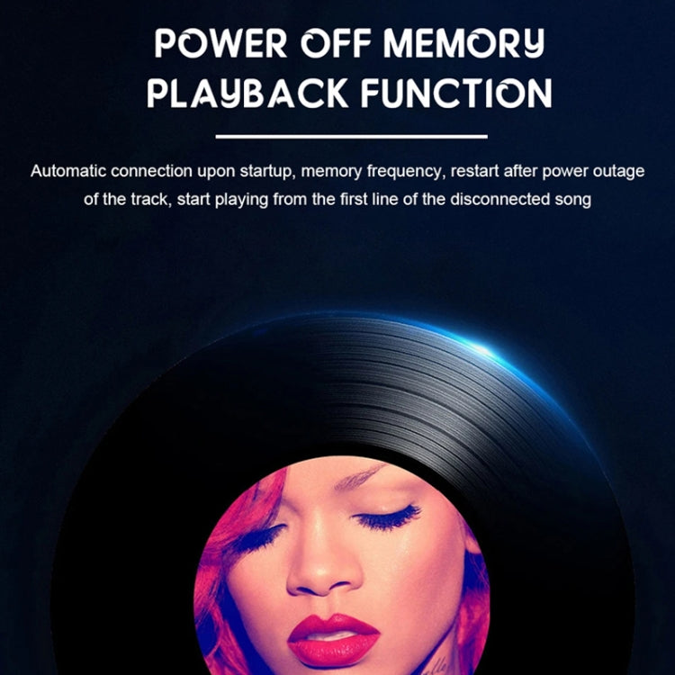 Bluetooth MP3 player playback memory graphic with circular record design