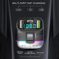 Bluetooth MP3 player charger with multi-port display showing charging status