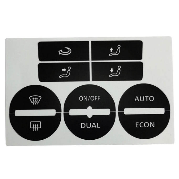 AC control button repair patch with black icons on white backing, ON/OFF and AUTO/ECON