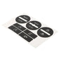 AC control button repair patch sheet with black circular and rectangular symbol buttons