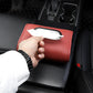 Wine red car seat tissue box cover holding a tissue on the vehicle seat