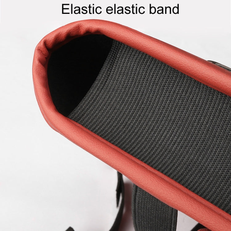 Wine red car seat tissue box cover with elastic band and fabric-lined interior