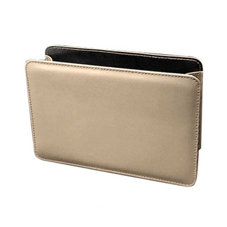 Beige folding car seatback trash can and hanging storage box with top handle