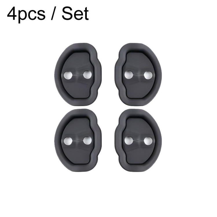 Set of 4 black silicone door latch cover clips with metal pins