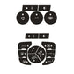 Black climate control sticker set with A/C, AUTO, defrost and fan intensity icons