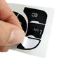 Black A/C button sticker with A/C and MAX icons, shown on white backing