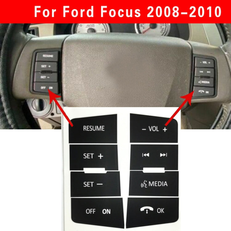 Steering wheel control button repair patch installed on steering wheel