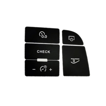 Black dashboard control button decal set with icons and CHECK label