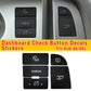 Black dashboard control button decals for center console with 0.0 and CHECK icons