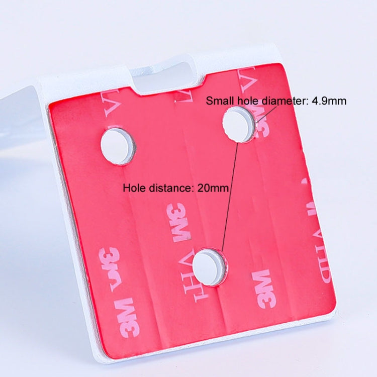 Mounting bracket sample showing hole diameter 4.9mm and 20mm hole spacing