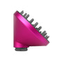 Rose pink hair diffuser attachment with vented bowl and flexible prongs