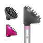 Hair diffuser attachment set in gray, rose pink, and gold with vent prongs