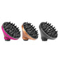 Set of three hair diffuser attachments: pink, gold, and gray with prongs