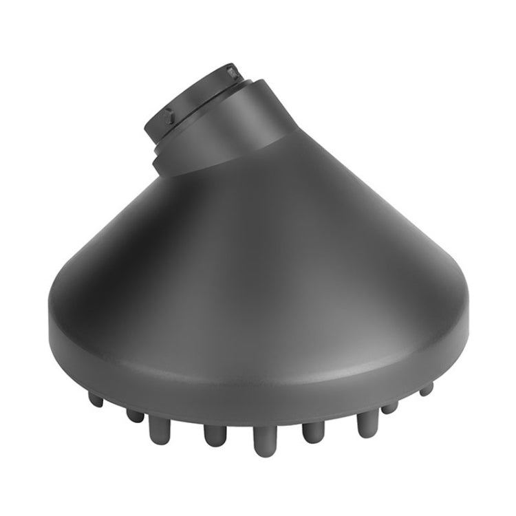 Dark gray hair diffuser bowl with vent holes and raised prongs