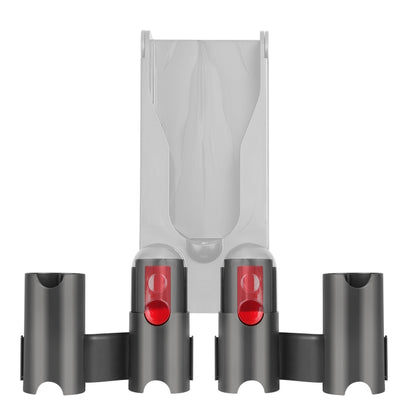 Vacuum storage rack extension brackets, two-piece set with red locking inserts