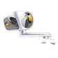White dual-lens auxiliary rear view mirror with clamp mount and wide-angle reflective sections