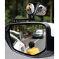Car auxiliary wide-angle rearview reversing mirror with black mount and round convex lens
