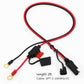 SAE quick disconnect battery extension cable with ring terminals and inline fuse, red/black wires