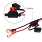 SAE fuse holder with red blade fuse and SAE quick disconnect on battery extension cable