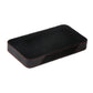 Black car armrest storage box with red stitched edges and smooth top