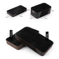 Black car dashboard armrest storage box, shown with size measurements