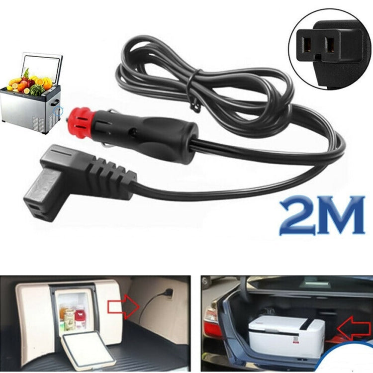 Car mini refrigerator power cord with German-style plug and black 2 m cable.