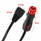 Car mini refrigerator power cord connectors with red-tipped cigarette plug and DC jack.