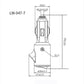 LW-047-7 technical dimension diagram for car LED switch plug