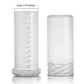 Transparent storage tube with open top and vertical inner ridges