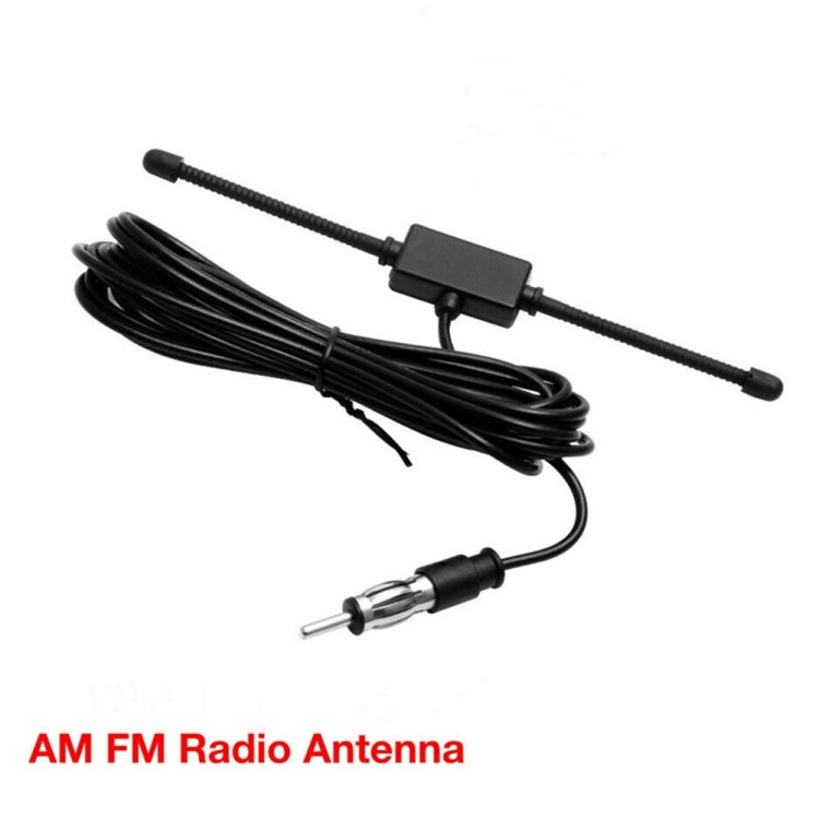 Black AM/FM radio antenna cable with inline control box and coiled coax wiring