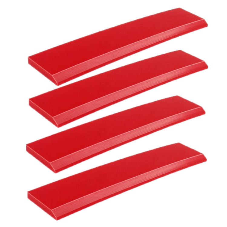 Red soft rubber car glass scraper blades, long style set