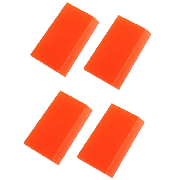 Orange soft rubber car glass scraper blades, four-piece set