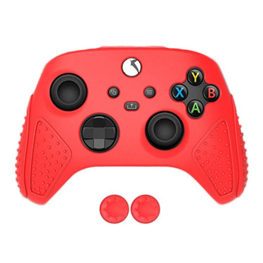Red non-slip silicone protective case for Xbox Series S/X gamepad with button cutouts
