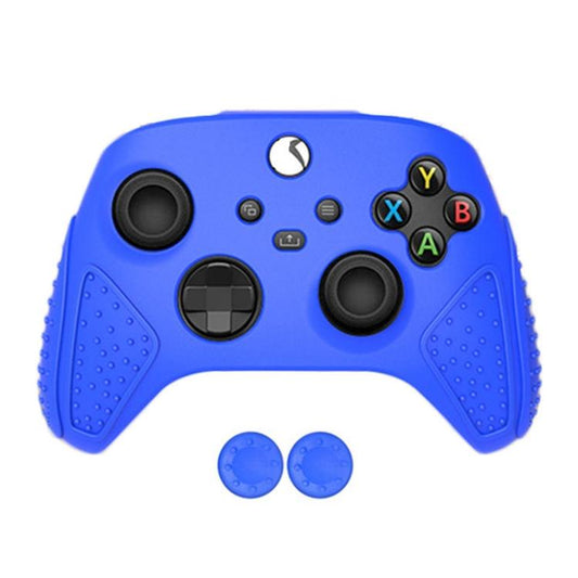 Blue non-slip silicone protective case for Xbox Series S/X gamepad with button cutouts