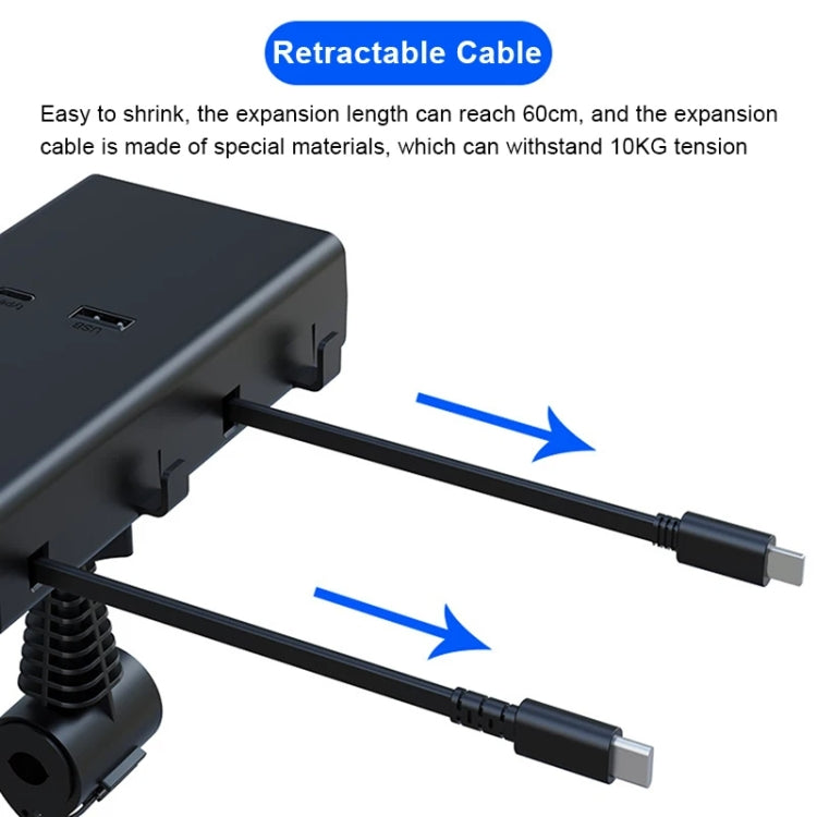 Retractable cable car charger showing extended dual cable connectors