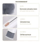 Soft flat head dust brush with gray bristles and white handle
