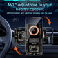 Black and silver Qi car phone holder with wireless charging coil and adjustable mount