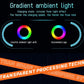 Wireless car charger with colorful gradient ambient charging light and illuminated logo