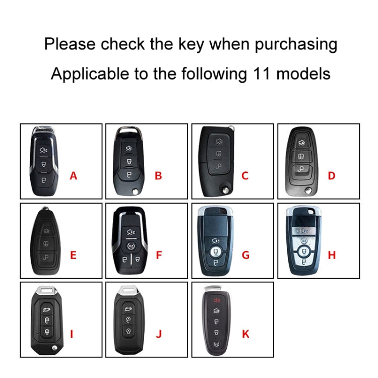Key fob cover options A through K shown in labeled views