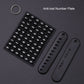 Black anti-lost number plate keychain accessory set with digit window and loops
