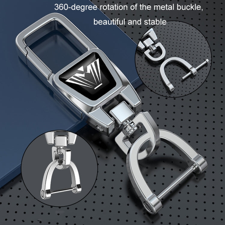 Chrome metal keychain buckle assembly with rotating ring for key fob cover