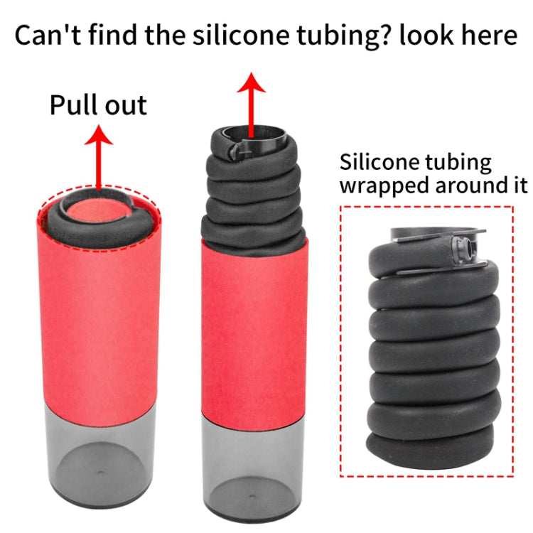 Portable hookah canister with stacked parts and silicone tubing wrapped around it