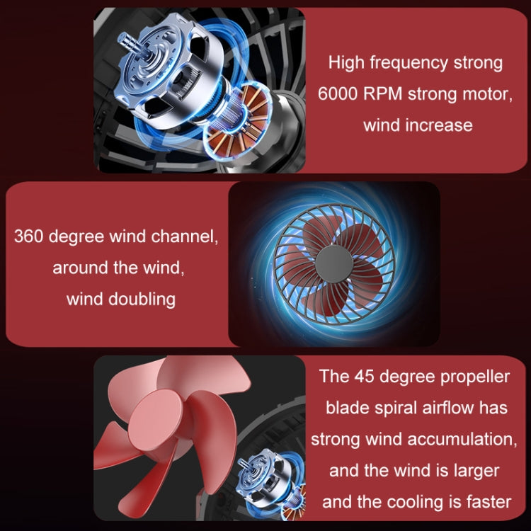 Car foldable USB fan motor and fan blades close-up, single head