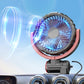 Mounted car USB foldable fan with single front grille and airflow effect